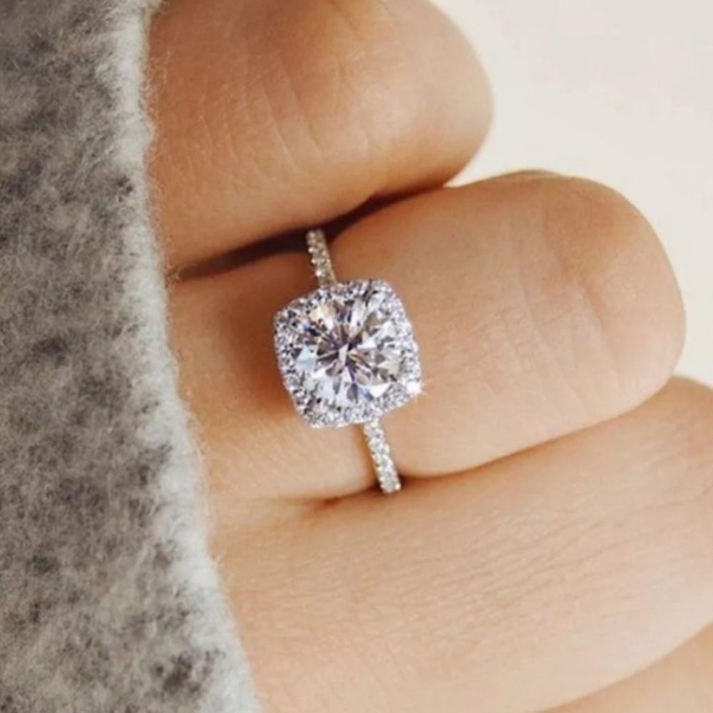 NEW 18K White Sapphire White Gold Filled